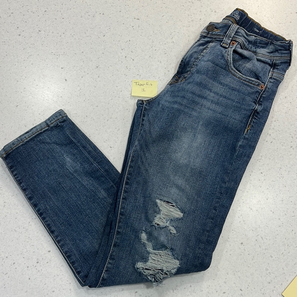 Boy’s Distressed Taper Fit ThereAbouts Jeans Size 12